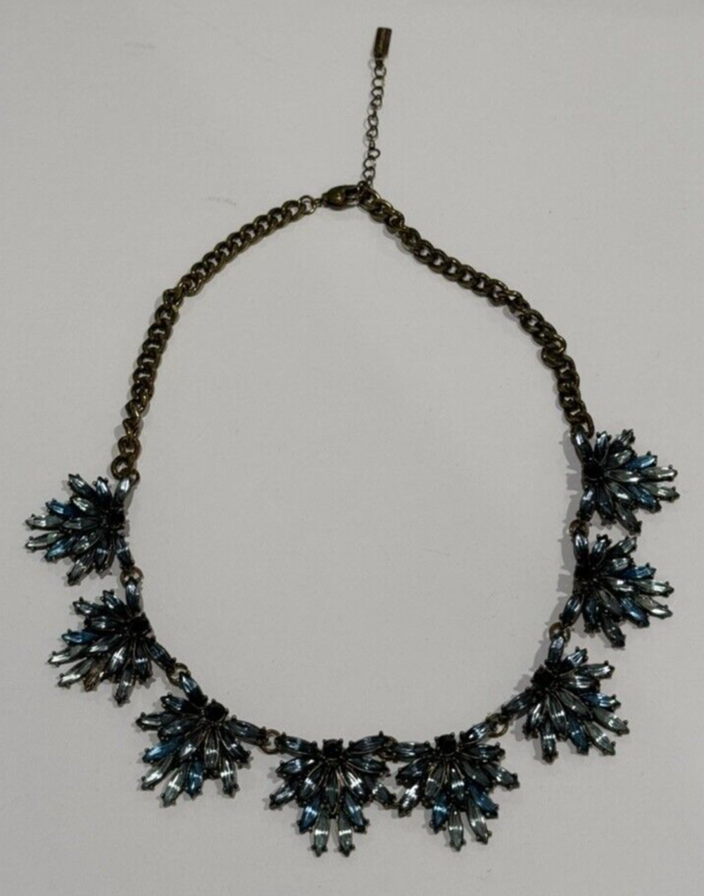 BAUBLEBAR Flower Statement Necklace Blue Crystal Y2K